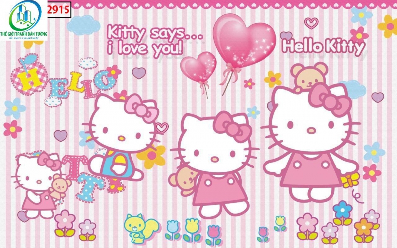 TRANH DÁN TƯỜNG HELLO KITTY