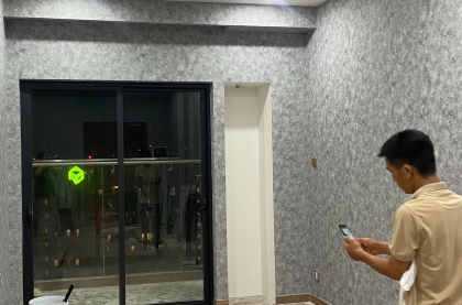 Thi công giấy dán tường xi măng tại Cii Tower Bình Thạnh TP HCM