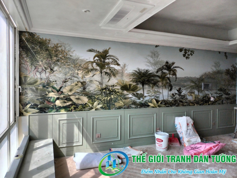 Thi công tranh dán tường nhiệt đới tại Imperia An Phú, Quận 2, HCM