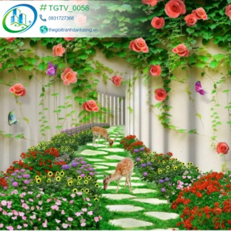 Tranh dán tường vườn Hoa TGTV_0058