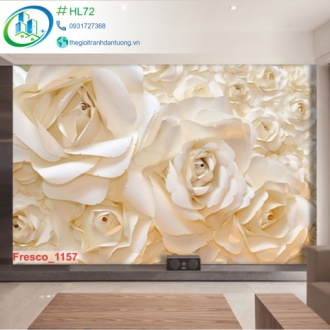 Tranh dán tường hoa hồng trắng HL72