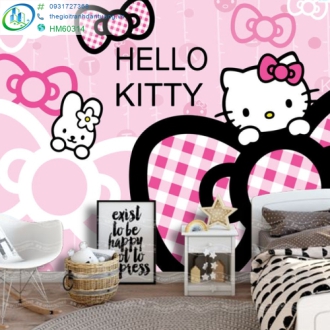 Mẫu Tranh Dán Tường Hello Kitty
