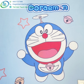 Thi Công Tranh Dán Tường Doraemon