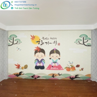 Tranh dán tường phong cách Hàn Quốc