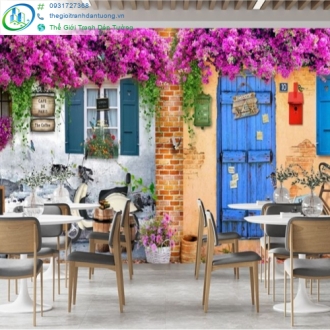 In tranh dán tường quán cà phê tại TP.HCM