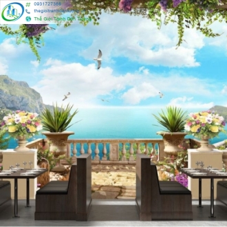 In tranh dán tường theo kích thước quán cà phê