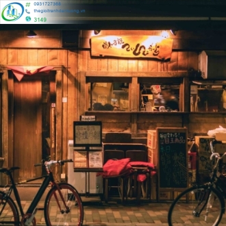 Tranh dán tường nhà hàng Nhật Bản