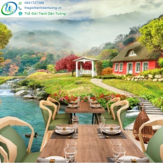 Tranh dán tường quán cà phê quận 3