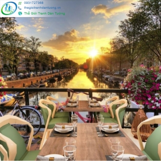 Tranh dán tường quán cà phê quận 4