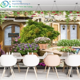 Tranh dán tường quán cà phê quận 5