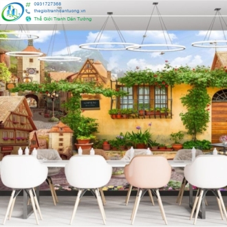 Tranh dán tường quán cà phê quận 7