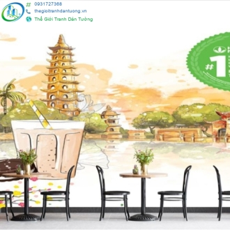 Tranh dán tường quán cà phê tại TP.HCM