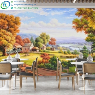 Tranh dán tường quán coffee