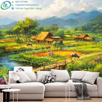 Tranh phong cảnh đồng quê phong cách hoài cổ