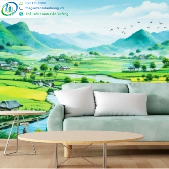 Tranh sơn dầu dán tường in UV cao cấp