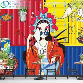 Tranh tường decor quán ăn đẹp
