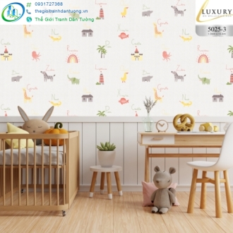 giấy dán tường động vật theo bảng chữ cái (Alphabet Animal Pattern)
