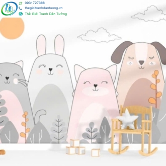 Tranh dán tường động vật dễ thương
